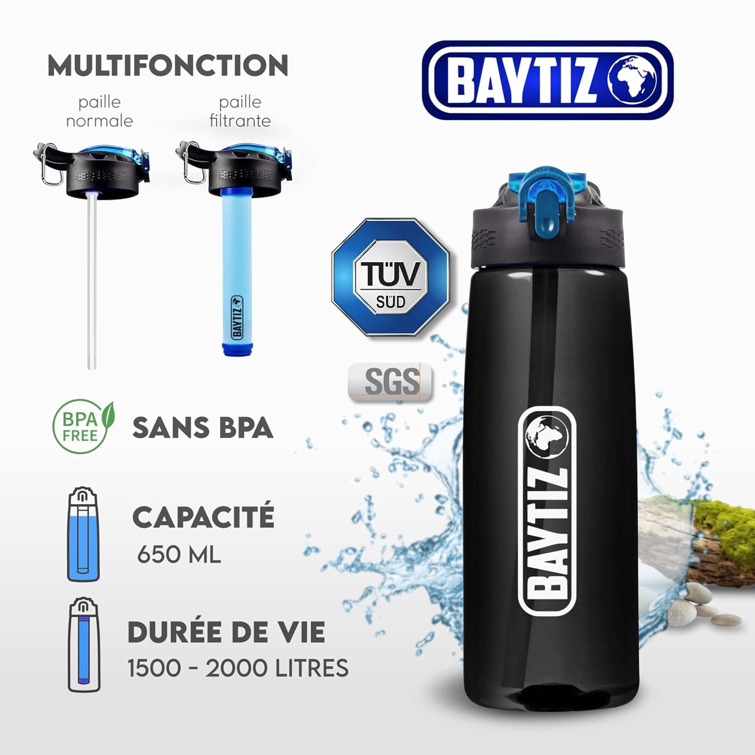 Gourde Filtrante Noire