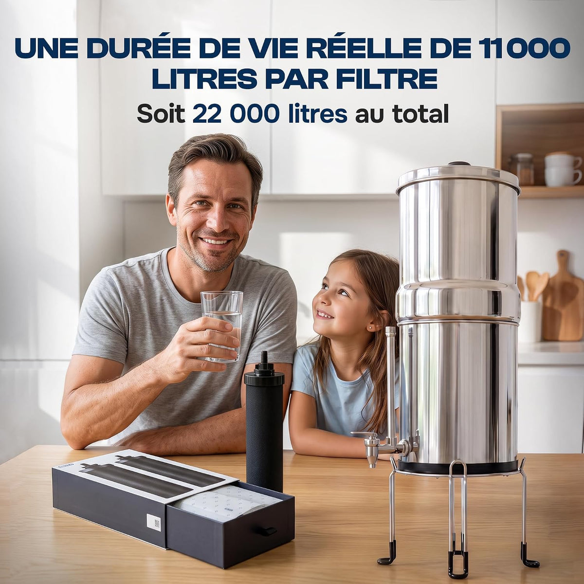 Cartouches filtrantes au charbon actif Baytiz pour filtre à eau par gravité