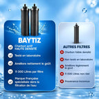 Cartouches filtrantes au charbon actif Baytiz pour filtre à eau par gravité