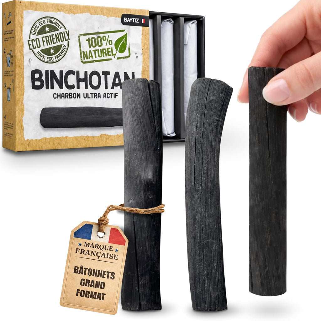 Binchotan x3 Baytiz, charbon actif pour filtrer l'eau