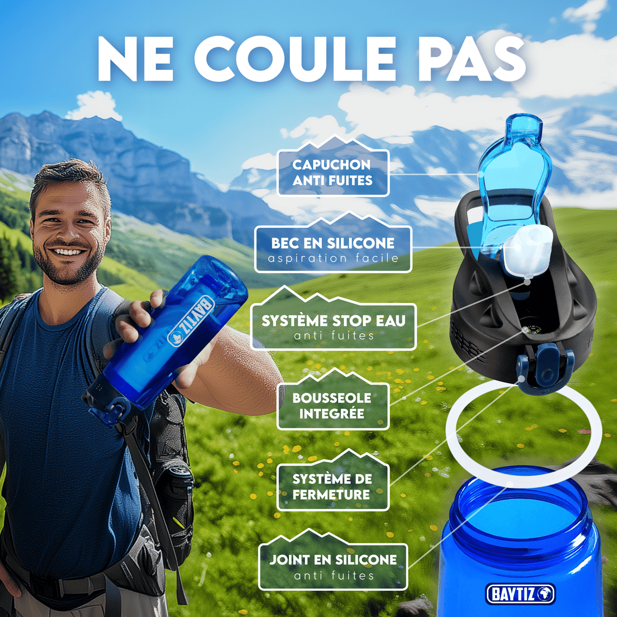 Gourde Filtrante Bleue