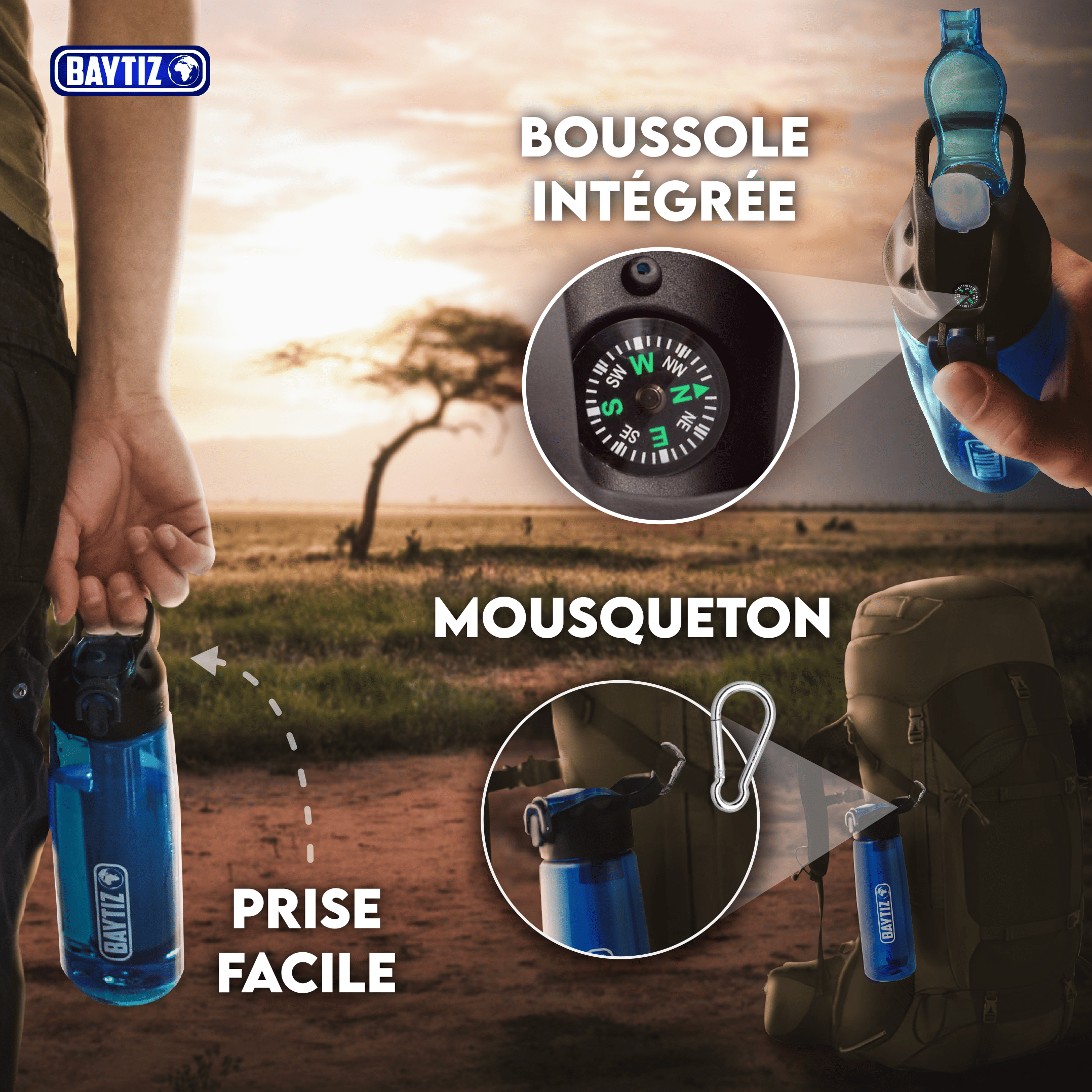 Gourde Filtrante Bleue