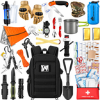 Sac de survie complet noir et son contenu